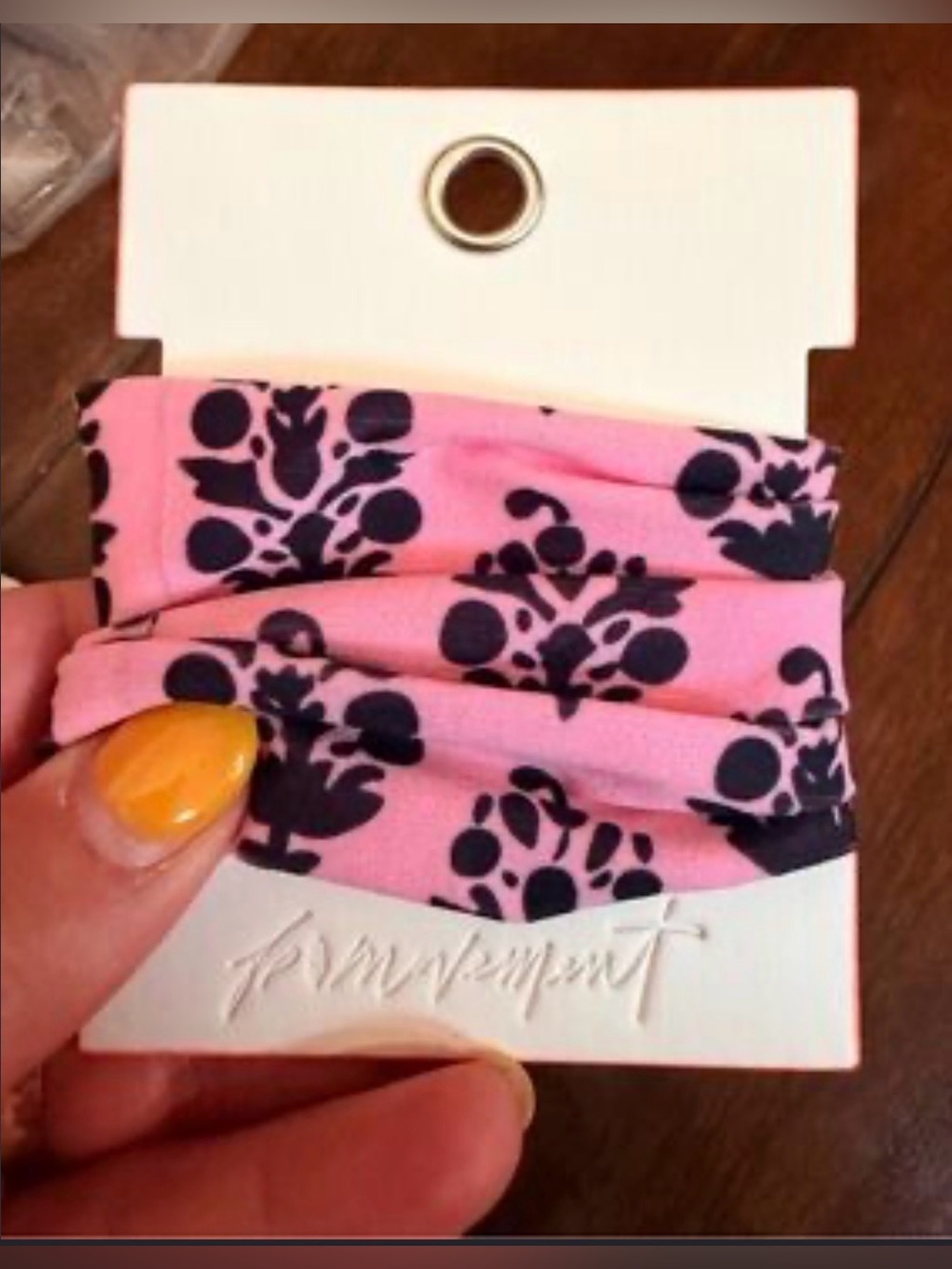 NWT FP Movement Rumble Hair Tie Pink Echo/Rose Black Buti Logo Scrunchie